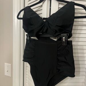 Black High-Waisted Bikini Set